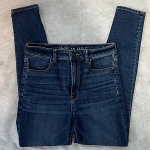 American Eagle Highest Rise Jegging Skinny Jeans Next Level Stretch Dark Wash s8